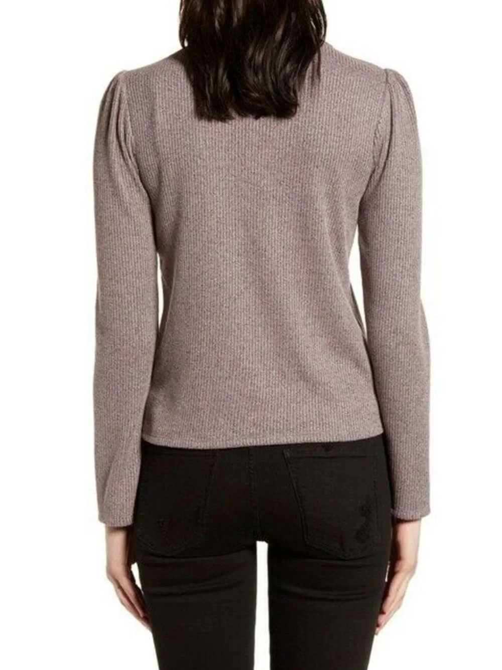 Madewell Ribbed Knit Flare Sleeve Top Size XL